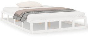 820792 vidaXL Cadru de pat, alb, 120x200 cm, lemn masiv