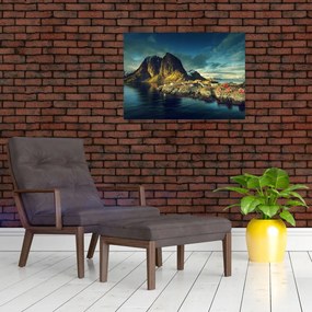 Tablou cu sat de pescari din Norvegia (70x50 cm)