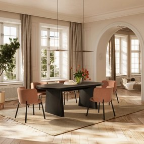 Set de scaune de sufragerie piersică 2 buc. tapițat Ginny – MOME