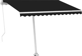 vidaXL Copertină retractabilă manual, antracit, 300x250 cm