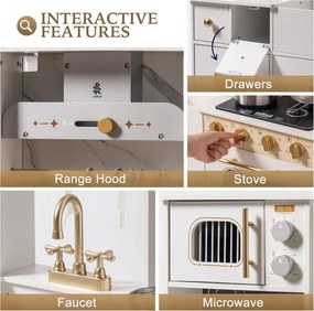 Bucatarie copii din lemn moderna alba