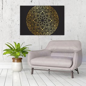 Tablou abstracției aurii (90x60 cm)