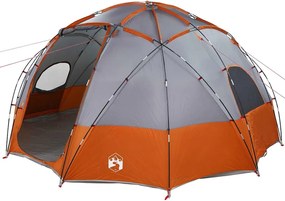 vidaXL Cort cu dome Gri și Portocalie 475 x 475 x 235 cm tafta