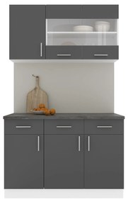 Set Bucatarie Karo V3, Antracit/Alb, Blat Thermo 28 mm, L 120 cm