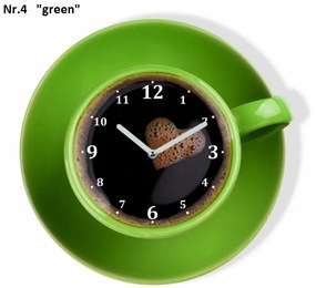 Ceas de bucătărie în formă de ceașcă de cafea Verde