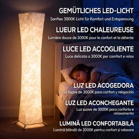 HOMCOM Lampă de Podea Modernă cu Întrerupător de Picior, din Oțel și Plastic, 25x25x129 cm, Alb și Argintiu | Aosom Romania
