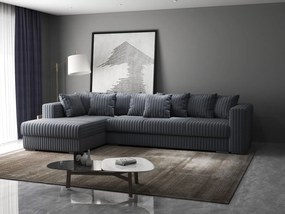 Colțar extensibil dumonde cu ladă de depozitare si sezut confortabil din spuma high-density, Gloria Ambience Gri II 320x183 cm