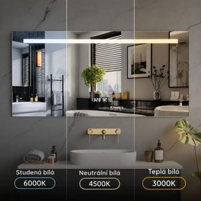 Oglindă de baie IREDA LED cu iluminare, 90 x 70 cm