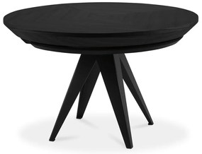 Masă de dining rotundă extensibilă cu blat negru cu blat suplimentar ø 120 cm Magnus – Windsor &amp; Co Sofas