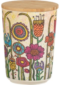 Doză Wenko Flowers, cu capac din bambus, 700 ml, M