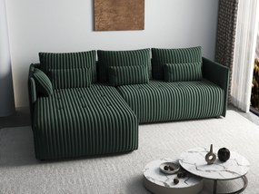 Colțar extensibil dumonde cu ladă de depozitare si sezut confortabil din spuma high-density, Malta Ambience Verde II 235x185 cm