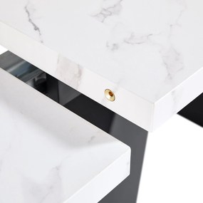 Masă de luat extensibilă, Alb+Negru | Aosom Romania