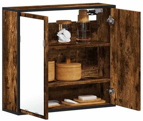 vidaXL Dulap baie cu oglindă stejar fumuriu 65x20x60 cm lemn compozit