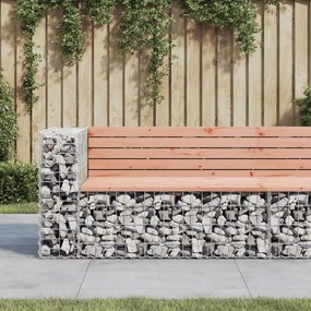 834384 vidaXL Bancă de grădină design gabion 122x71x65,5cm lemn masiv Douglas