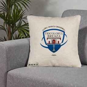 Perna Personalizata CSO Tricolorul Breaza 1951, 40x40 cm, Bej Canapea, Husa Detasabila, Perna Inclusa, BEKZ®