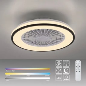 Ventilator LED RGBW dimabil de tavan JUST LIGHT. 14447-18 LENO LED/44W/230V + telecomandă