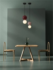 Pendul LED decorativ portelan mocha, sticla alb, NOESIS