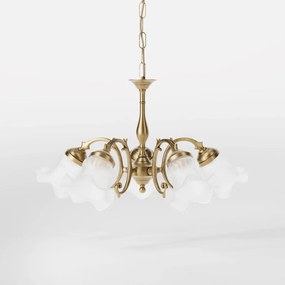 Candelabru stil clasic italian din alama si sticla Ricciolo