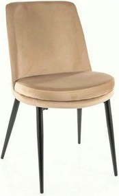 Scaun KAYLA, bej/negru, stofa catifelata/metal, 49x46x84 cm
