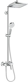 Set de dus Hansgrohe, Crometta E 240, cu palarie, para si baterie de dus, crom