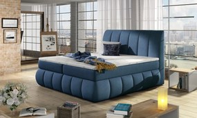 Pat boxspring, tapitat, 140X200 cm, Vincenzo 143, Eltap (Culoare: Bleumarin)