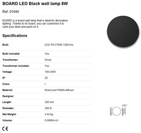 Aplica LED decorativa cu lumina ambientala design modern 35cm BOARD
