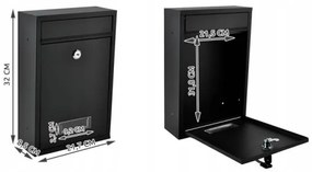 Cutie poștală neagră 21,7x32 cm