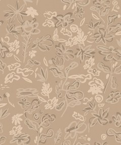 Tapet lavabil Crazy Flowers, Beige, TresTintas 5mp / rola