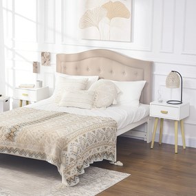HOMCOM Set de 2 Noptiere cu Sertar și Picioare de Lemn pentru Dormitor Sufragerie Pat Birou 40,5x30,5x60 cm Alb | Aosom Romania