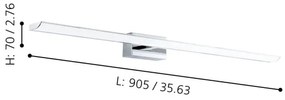 Eglo 900021 - LED RGBW iluminat baie reglabil 21,5W/230V IP44