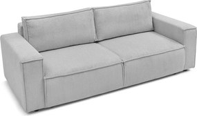 Canapea gri deschis extensibilă cu tapițerie din catifea reiată 245 cm Nihad – Bobochic Paris