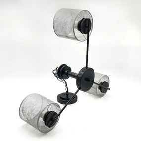 Candelabru suspendat ROSA cu lanț 3xE27/60W/230V negru/gri