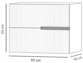 Mobilier pentru lavoar pe blat 60 cm, alb, cu riflaje, Fluminia Malta