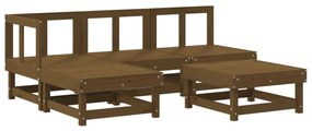 3186518 vidaXL Set mobilier relaxare grădină 5 piese maro miere lemn masiv pin