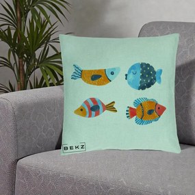 Perna Decorativa Pesti Acuarela, 40x40 cm, Verde Menta, Husa Detasabila, Perna Inclusa, BEKZ®