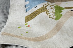 BAMBINO 50230 covor lavabil Grădină zoologică, străzi pentru copii anti-alunecare - bej / verde
