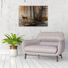 Tablou pe sticlă - Vintage pictura wildlife (70x50 cm)