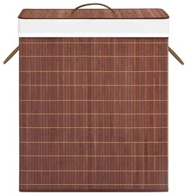Cos de rufe din bambus, maro, 100 L 1, Maro inchis, 52 x 32 x 62.5 cm