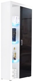 Dulap cu rafturi Magnolia MA2 (Alb + Negru lucios ) (iluminat LED RGB color). 1058280