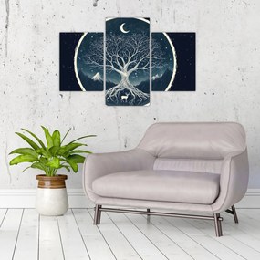 Tablou – Arbore magic cu cerb II. (90x60 cm)