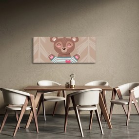 Tablou - Ursuleț de pluș în tricou cu dungi (120x50 cm)