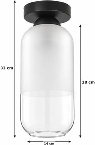 BRILAGI - Plafonieră LED RETRO GLASS 1xE27/60W/230V Ø 14 cm negru/alb