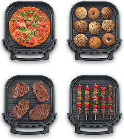 Friteuza cu aer cald si cuptor pentru pizza Caso AirFry & PizzaChef, 2850 W, 6 l, 11 programe, 50-230 °C, Timer, Memento, Pana la 30 cm, Negru
