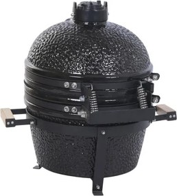 Grătar kamado din ceramică și metal, 51 x 53 x 64 cm, negru, „Barbecue Ceramic"