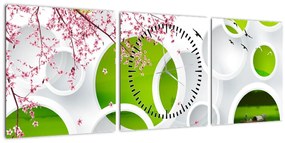 Tablou - Ponton peste lac (cu ceas) (90x30 cm)