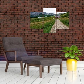 Tablou - Peisaj montan cu case (90x60 cm)