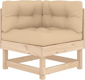 vidaXL Canapea colțar cu perne, lemn masiv de pin