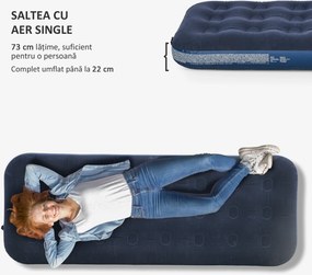 Outsunny Saltea cu aer individual cu pompă manuală, pat portabil | Aosom Romania