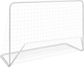 vidaXL Poartă de fotbal cu plasă alb 182x61x122 cm oțel