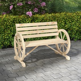 Outsunny Banca Country Fonta 127×60×85 cm – 2‑locuri cu Cotiere Rotative Neagra | Aosom Romania